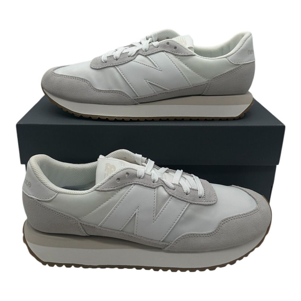 New Balance 237 Running Shoes Womens 11.5 B Mens 10 Grey White Casual Sneakers
